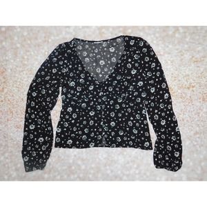 Abound Women's Size: S Floral Light Weight Long Sleeve Blouse